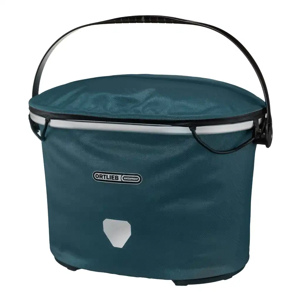 ORTLIEB Up-Town Petrol Bike Basket, Vorderansicht, bei Bag-Age