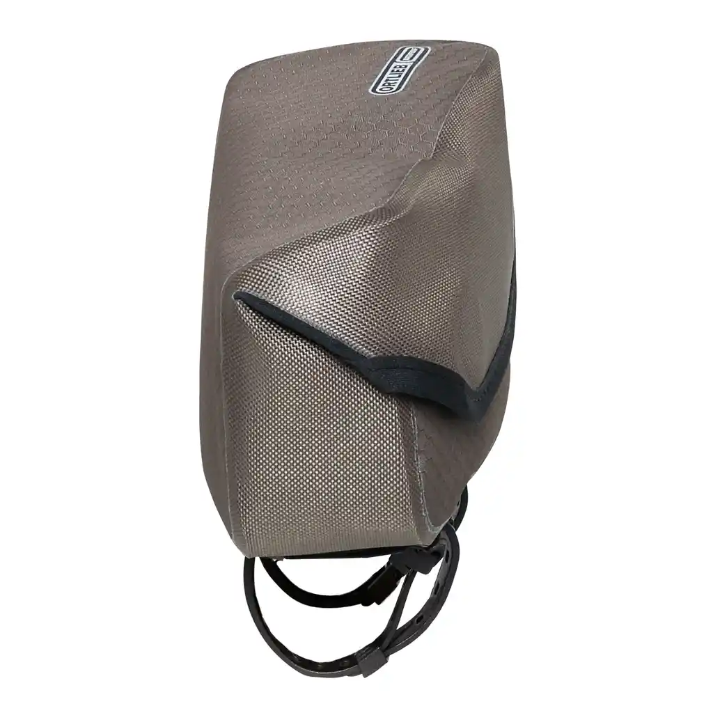 ORTLIEB Fuel-Pack Dark Sand Top Tube Bag, Seitenansicht, bei Bag-Age