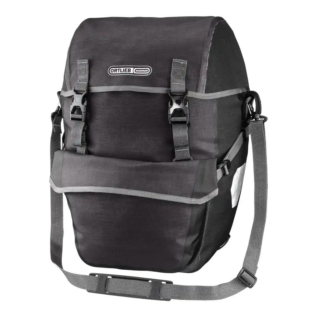 ORTLIEB Bike-Packer Plus Granite Fahrradtasche, Vorderansicht, bei Bag-Age