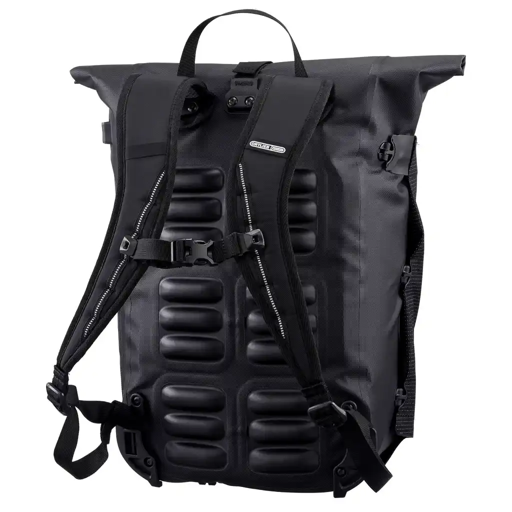 ORTLIEB Vario 26L Black Reflective Convertible Backpack Pannier, Rückansicht, bei Bag-Age