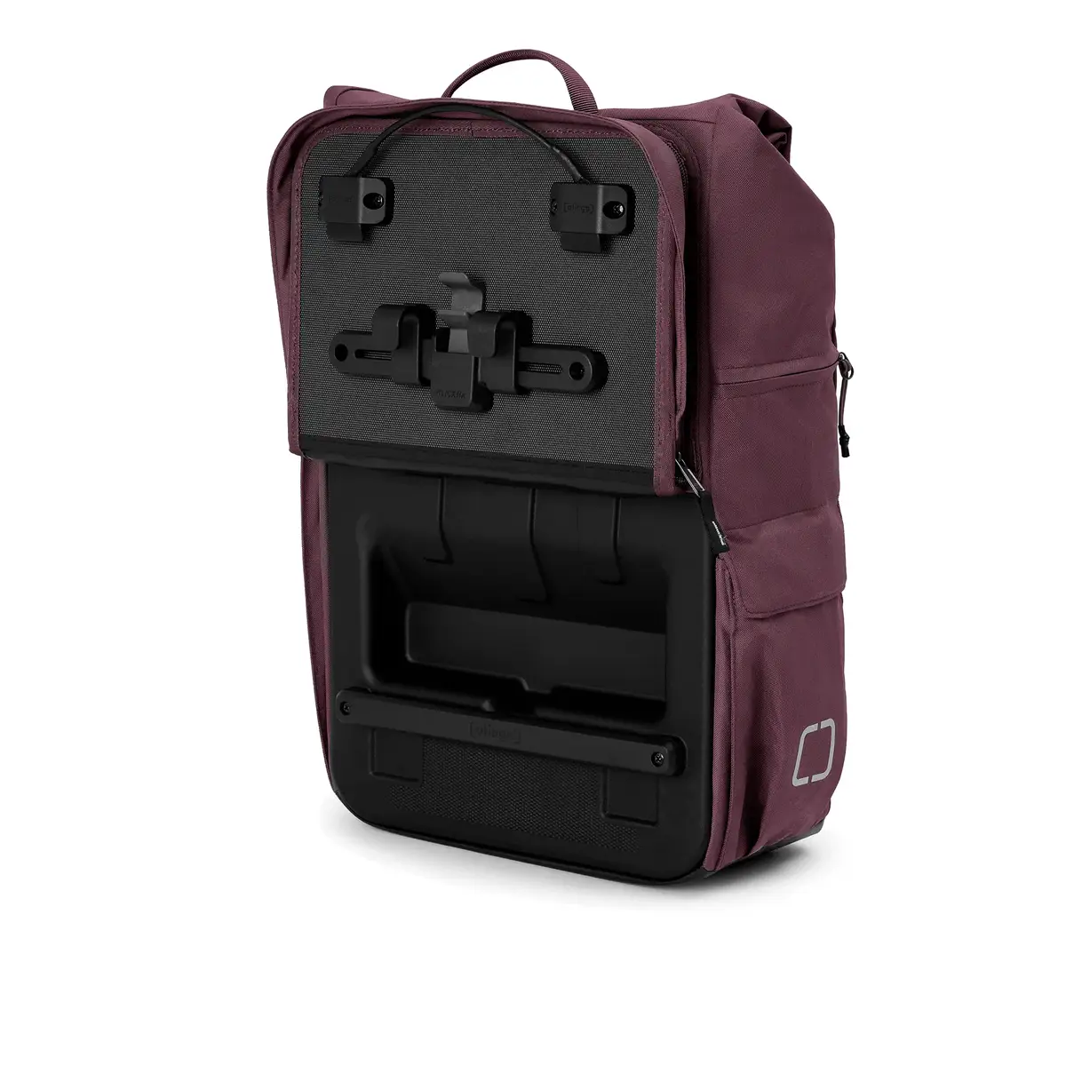 otinga Flip V3 aubergine-rot, recyceltes PES-Gewebe, PU-beschichtet, 100% wasserdicht, Fahrradtasche bei Bag-Age Berlin.