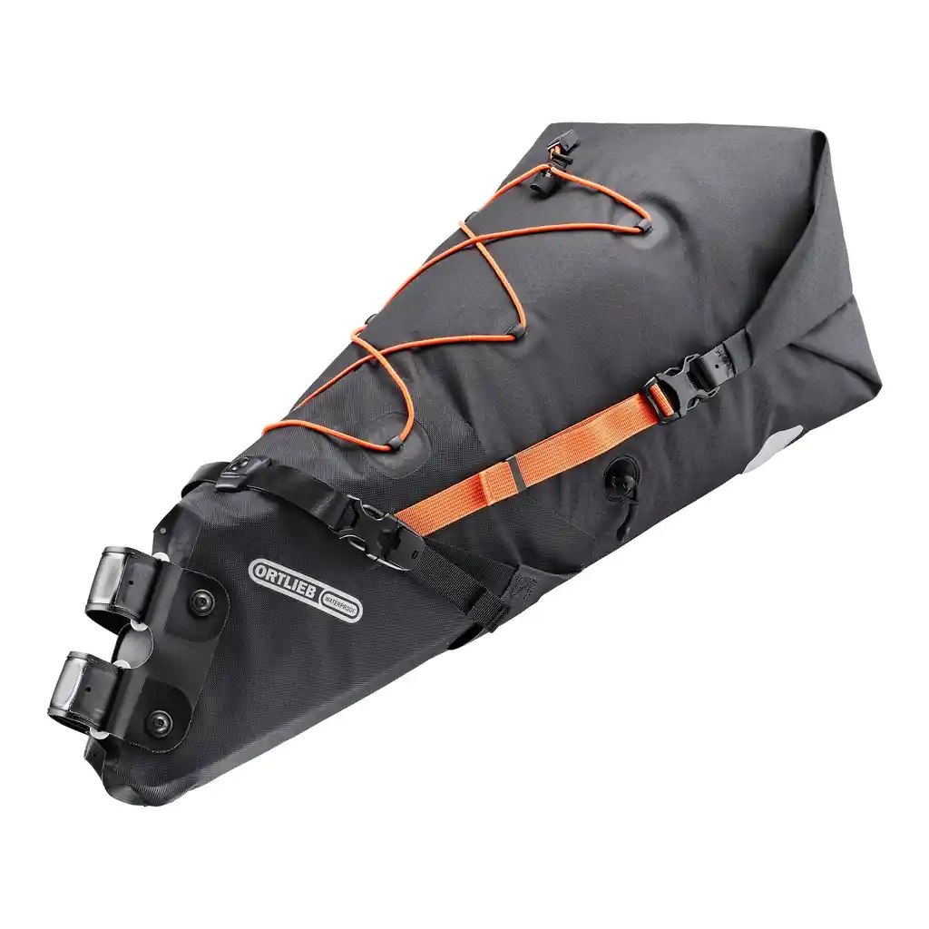 ORTLIEB Fork-Pack Black Matt Bike Fork Bag, Seitenansicht, bei Bag-Age