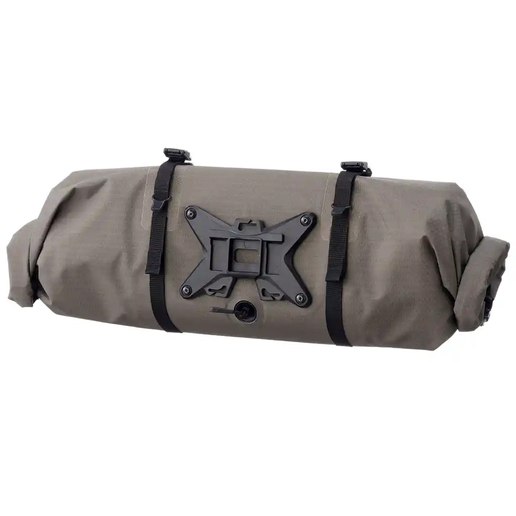 ORTLIEB Handlebar-Pack Flex Dark Sand Lenkertasche, Rückansicht, bei Bag-Age