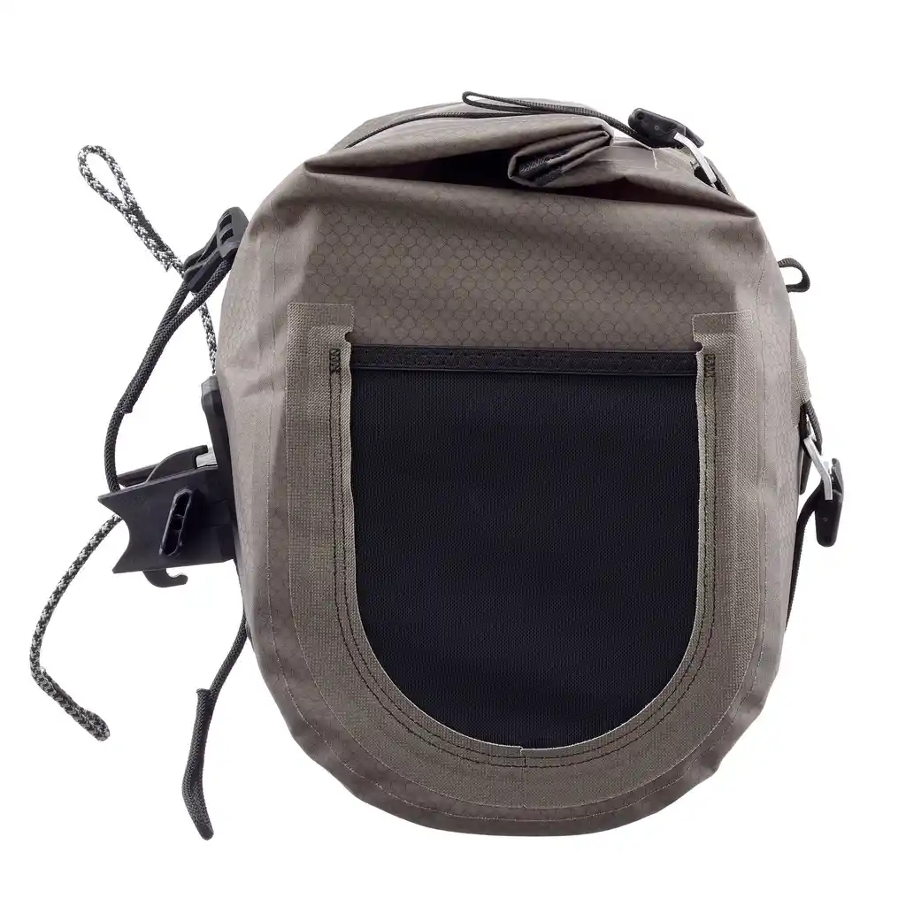 ORTLIEB Handlebar-Pack QR Dark Sand Lenkertasche, Seitenansicht, bei Bag-Age