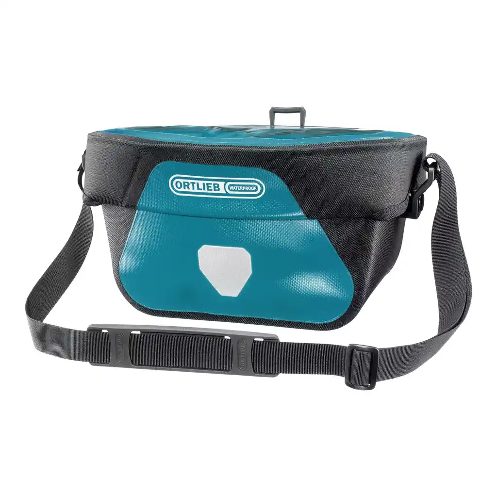ORTLIEB Ultimate Petrol Lenkertasche, Vorderansicht, bei Bag-Age