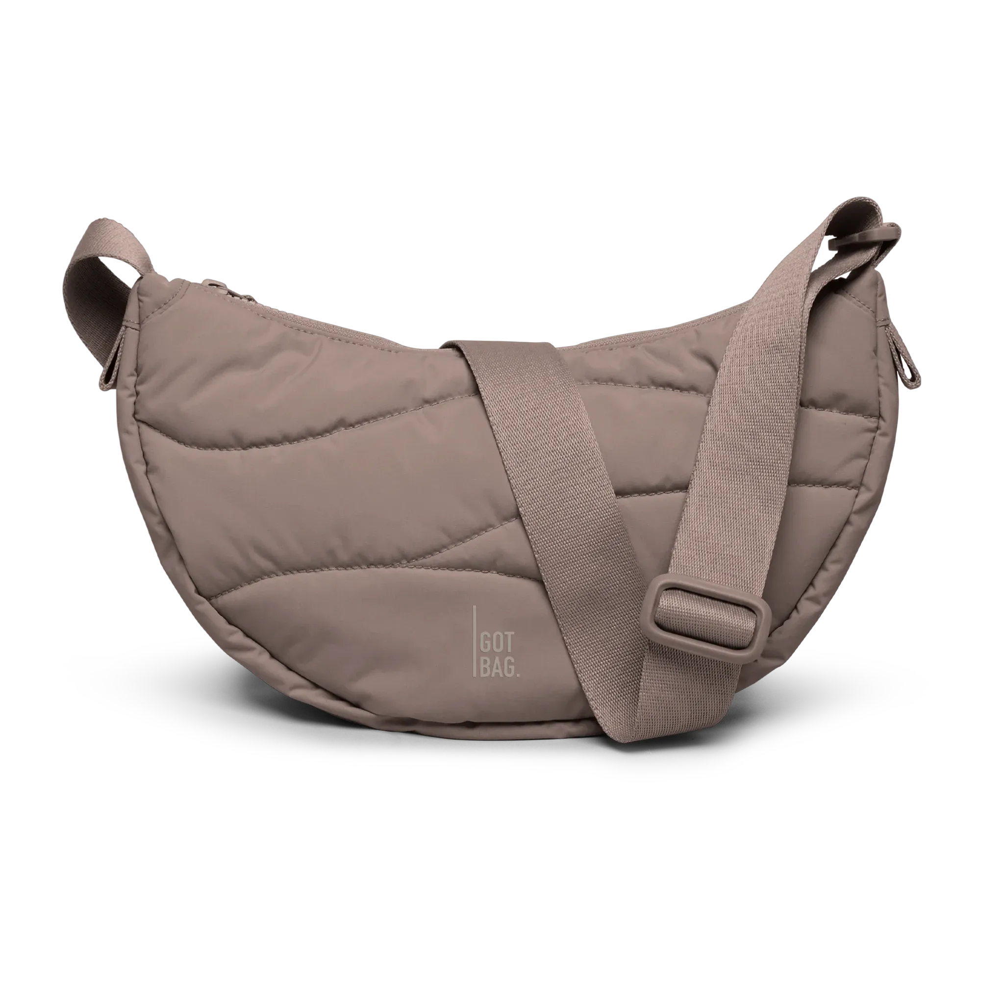GOT BAG Wavy Puffer Moon Bag Small Oyster Monochrome – Vorderansicht | nachhaltig | Bag-Age